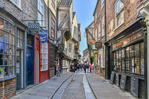 The Shambles, the ancient street of the butchers of York, mentioned in the Doomsday Book of William the Conqueror, York, Yorkshire