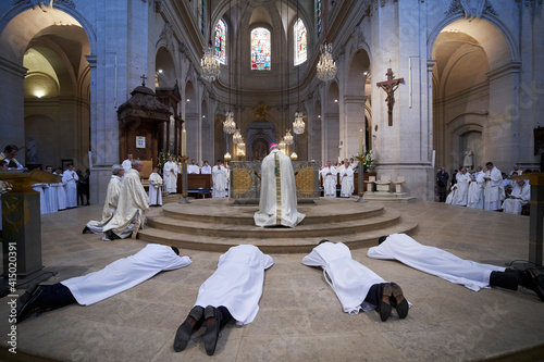 Deacon Ordinations in St. Louis Cathedral, Versailles, Yvelines, France photo