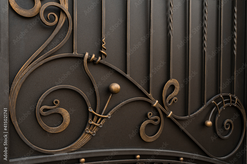 Modern metal gate decorations, wrought iron elements