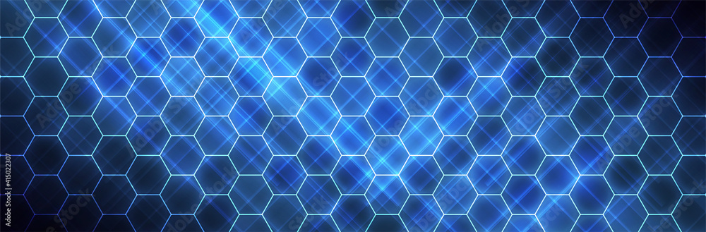 Hexagon background. Blue technology pattern. Futuristic backdrop. Hex vector illustration
Hexagon background. Blue technology pattern. Futuristic backdrop. Hex vector illustration