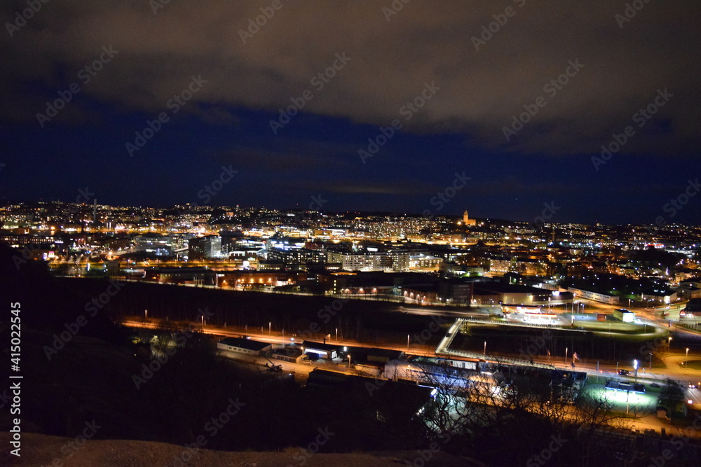 View over Gothenburg at night, Gothenburg, Sweden