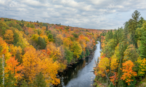 Nice autumn Colors on County Road 510 near Trestle Bridge on the dead River near Marquette Michigan - Upper Peninsula Negaunee 