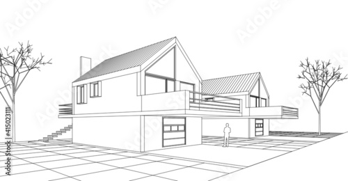 house sketch drawing