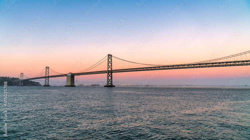 Panoramic view of San Francisco Bay bridge, California, United States Panoramic view of San Francisco Bay bridge, California, United States
