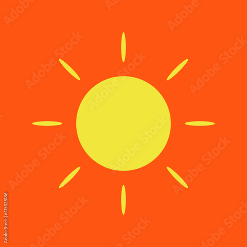 basic sun vector illustration on orange background