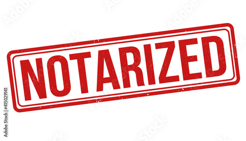 Notarized grunge rubber stamp