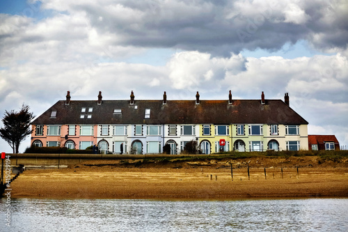 Felixstowe´s colored houses from the sea photo