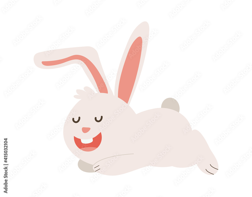 cute little rabbit farm animal running character cute little rabbit farm animal running character