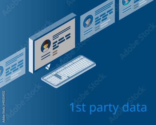 first party data by collected data directly from customers vector