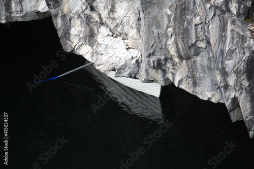 boat under the rocks