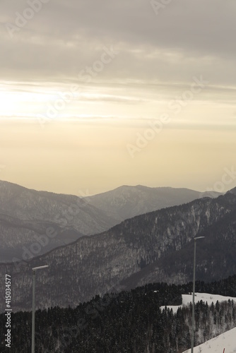 sunset in the mountains