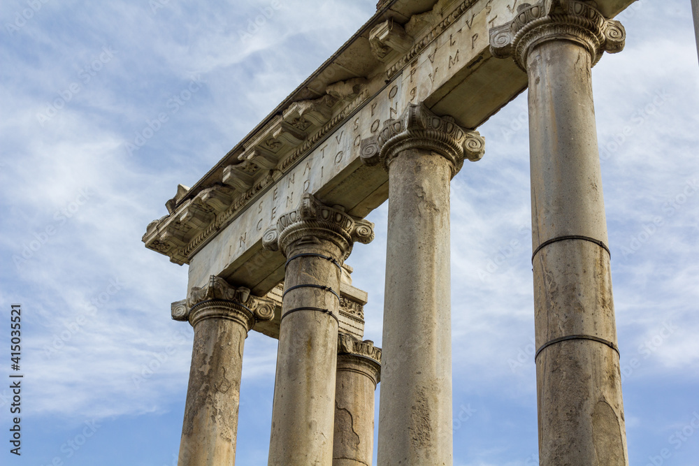 roman columns against the sky