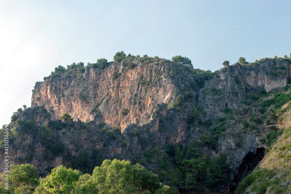 A crest of the mount Bulgheria along the coast. Salerno, Italy. 