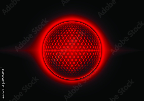 Abstract Hi-tech red circle technological design, light effect modern futuristic background
