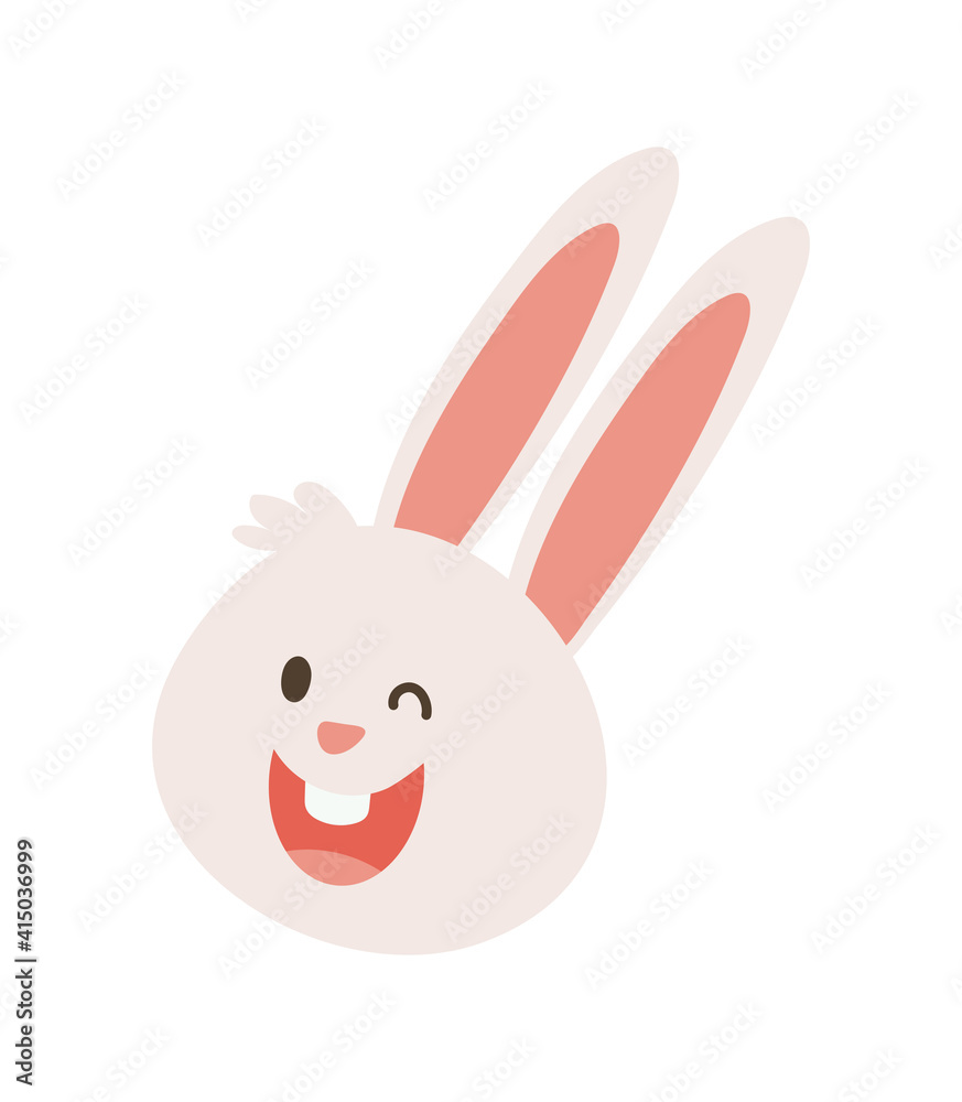 cute rabbit head little character