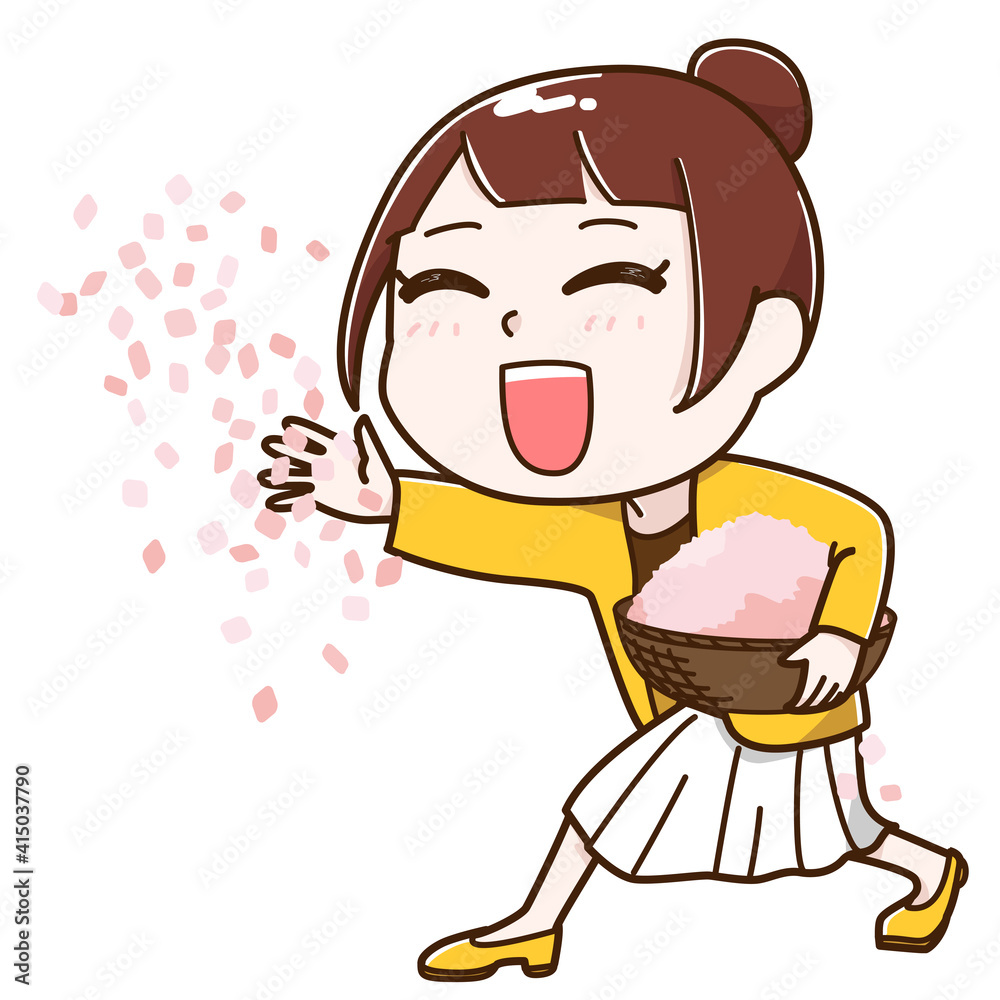 紙吹雪を散らす母 紙吹雪を散らす母