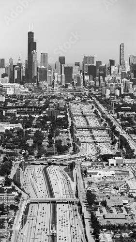 CHICAGO SKYLINE FROM THE SKY