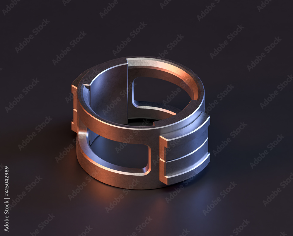 Shiny metal mechanical spare small part of machine in machinery and automotive industry, 3d rendering, isometric Shiny metal mechanical spare small part of machine in machinery and automotive industry, 3d rendering, isometric