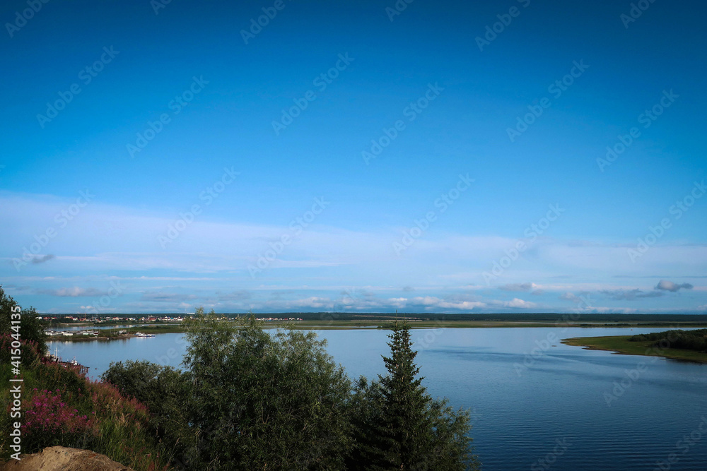 Ob River view in Salekhard by summer, Yamalo-Nenets Autonomous Region, Russia Ob River view in Salekhard by summer, Yamalo-Nenets Autonomous Region, Russia