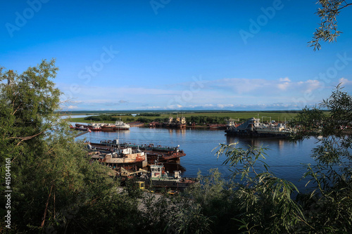 Ob River view in Salekhard by summer, Yamalo-Nenets Autonomous Region, Russia