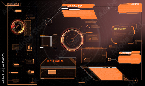 Callout bar labels with titles in HUD style. Interface elements, UI, GUI. Info boxes hud templates. Futuristic set advertising communication. Vector illustration Callouts.