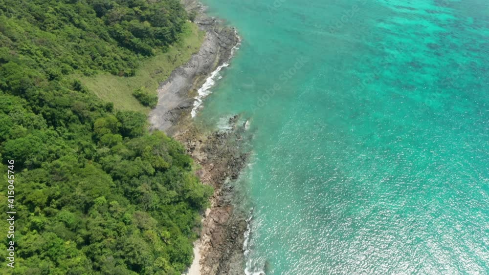 Bird's Eye View Shot of Mountainside Cliff Surrounded by Koh Phi Phi Ocean Bird's Eye View Shot of Mountainside Cliff Surrounded by Koh Phi Phi Ocean