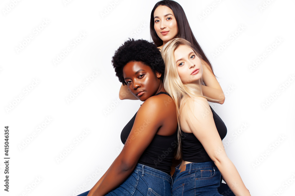 diverse multi nation girls group, teenage friends company cheerful having fun, happy smiling, cute posing isolated on white background, lifestyle people concept, african-american, asian and caucasian diverse multi nation girls group, teenage friends company cheerful having fun, happy smiling, cute posing isolated on white background, lifestyle people concept, african-american, asian and caucasian