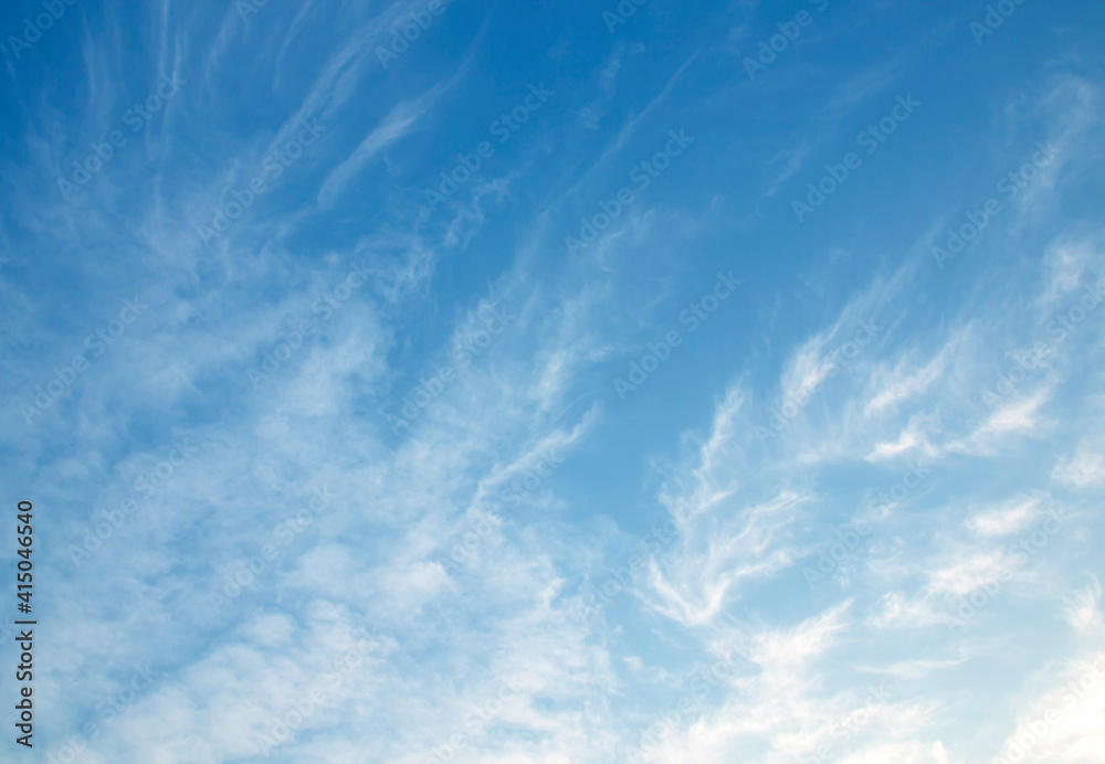 Blue sky background and white clouds soft - obrazy, fototapety, plakaty 