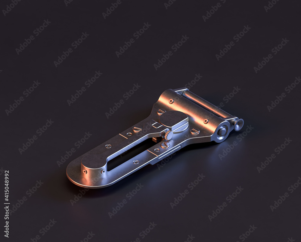 Shiny metal mechanical spare small part of machine in machinery and automotive industry, 3d rendering, isometric Shiny metal mechanical spare small part of machine in machinery and automotive industry, 3d rendering, isometric