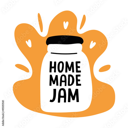 home made jam lettering in jar silhouette style icon