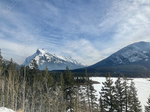 Rundle Mountain and Vermillion pond