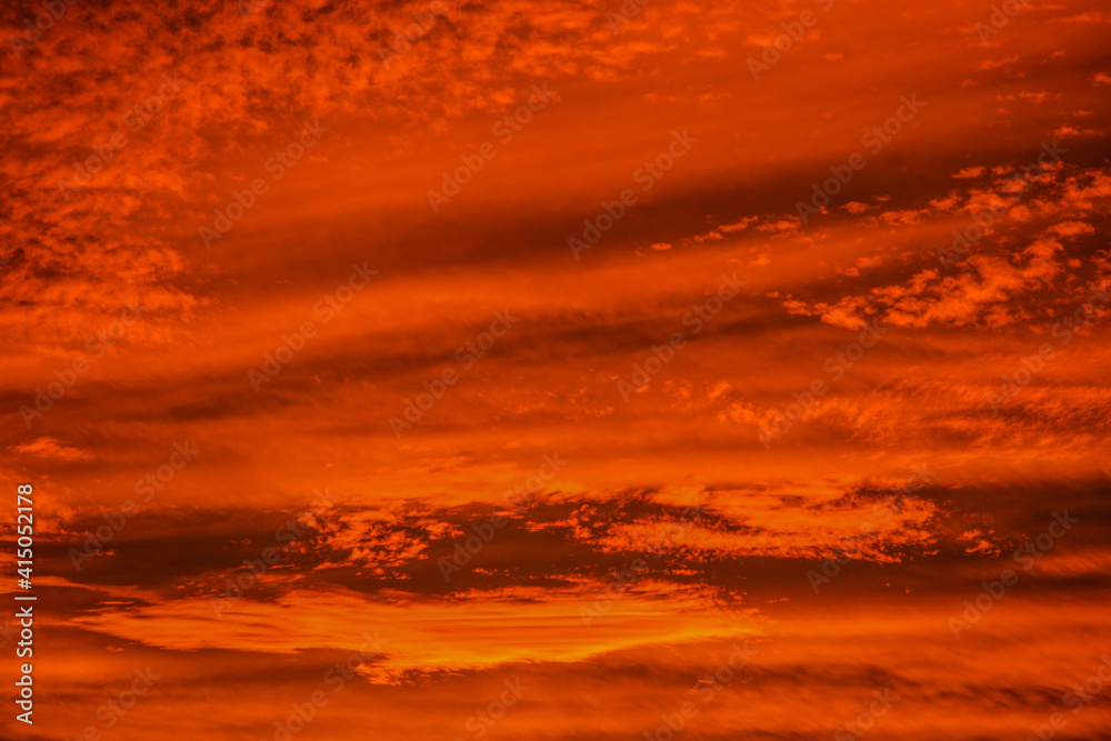 Fire in the sky sunset. Over Glendale, Maricopa County, Arizona