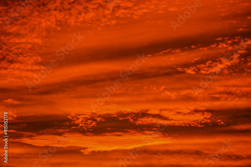 Fire in the sky sunset. Over Glendale, Maricopa County, Arizona
