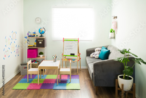 Bild auf Leinwand Preschool classroom and playroom for a homeschooled kid