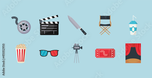 bundle of movies set icons