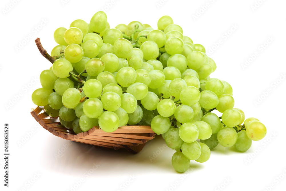 green grapes on white . green grapes on white .