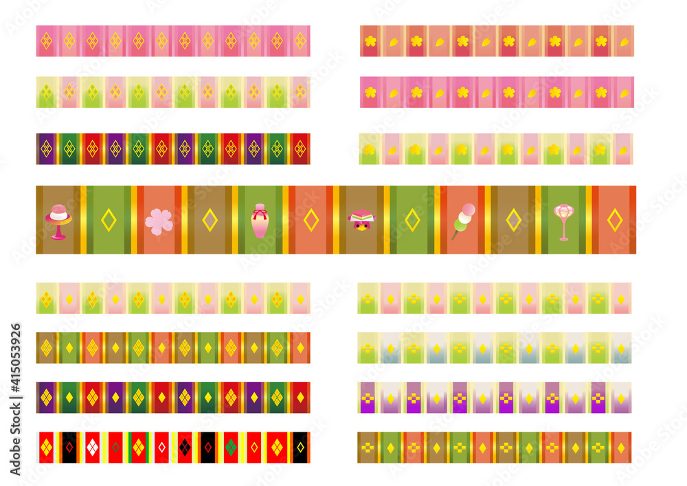 イラスト素材 和柄セット ひなまつり お雛様やお内裏様の台座 畳縁 Stock Vector Adobe Stock イラスト素材 和柄セット ひなまつり お雛様やお内裏様の台座 畳縁 Stock Vector Adobe Stock