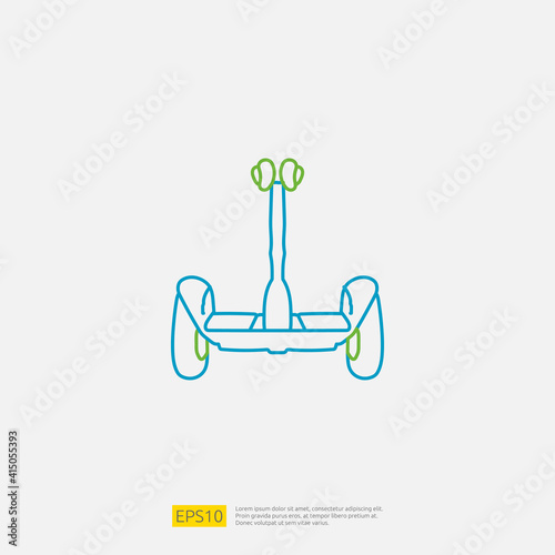 electric scooter doodle icon. electrical vehicle concept sign symbol. Modern city ecological transport vector illustration