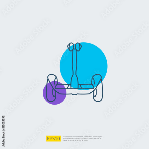 electric scooter doodle icon. electrical vehicle concept sign symbol. Modern city ecological transport vector illustration