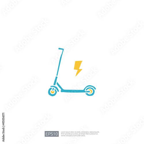 electric scooter doodle icon. electrical vehicle concept sign symbol. Modern city ecological transport vector illustration