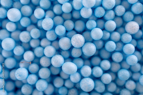 Close up Blue Polystyrene foam background