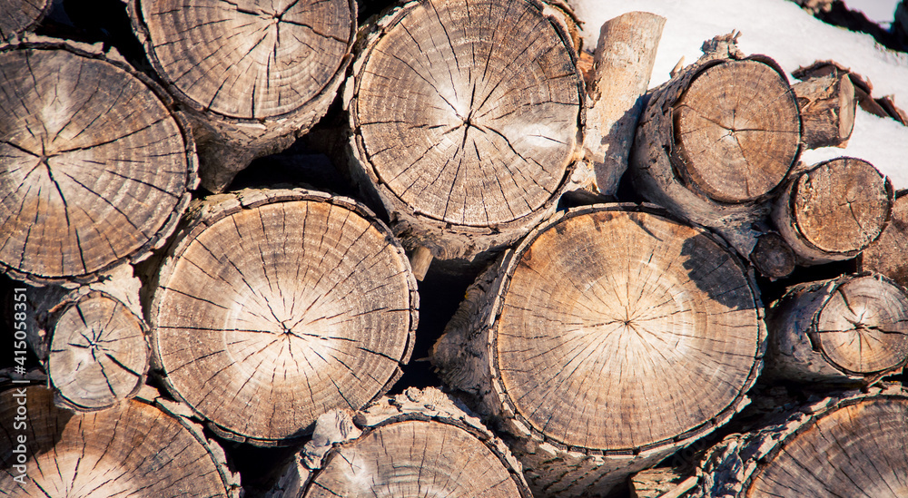 stack of fire wood in the winter stack of fire wood in the winter