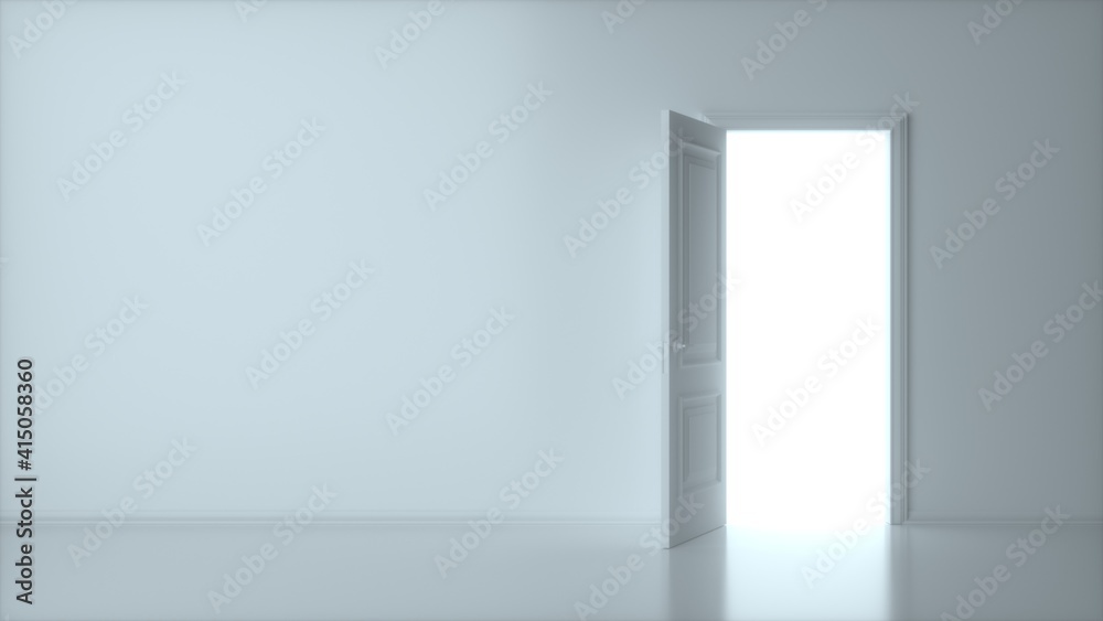 White Open Door with Frame Isolated on Background. 3d render White Open Door with Frame Isolated on Background. 3d render
