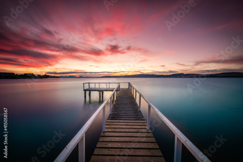 Fototapeta Naklejka Na Ścianę i Meble -  Lake Taupo North Island New Zealand Sunset