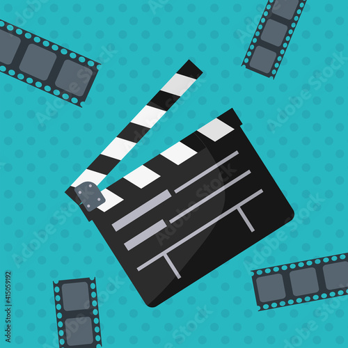 film director clapperboard and tape record