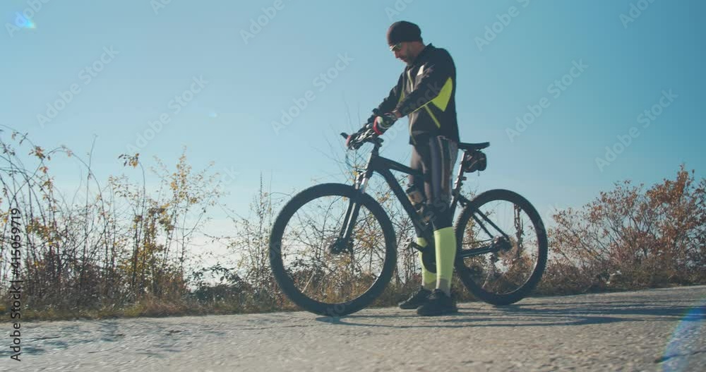 Man riding a mountain bike