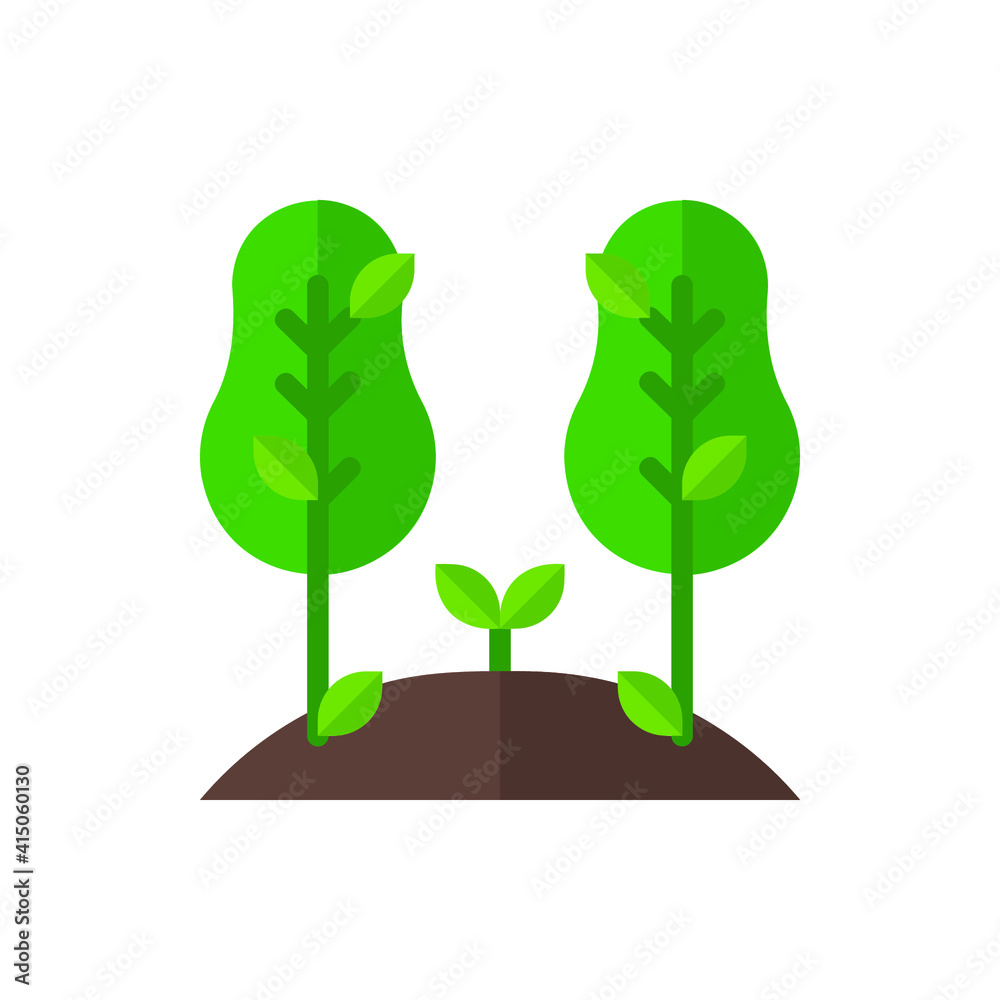 Forest, Tree Flat Icon Logo Illustration Vector Isolated. Spring and Season Icon-Set. Suitable for Web Design, Logo, App, and UI.