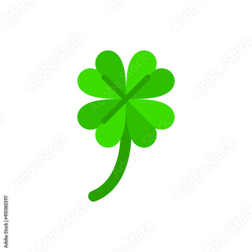 Clover Leaf Flat Icon Logo Illustration Vector Isolated. Spring and Season Icon-Set. Suitable for Web Design, Logo, App, and UI.