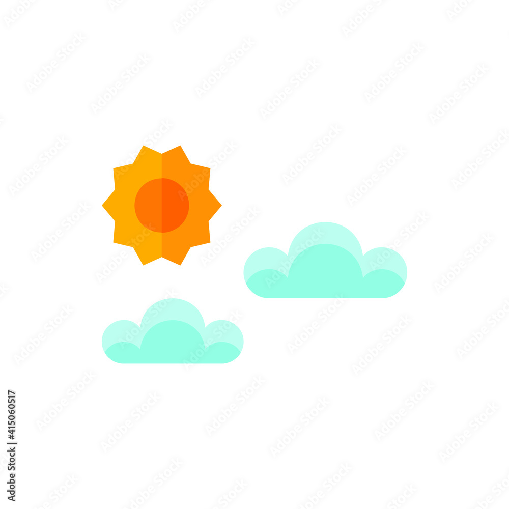Sun and Cloud Flat Icon Logo Illustration Vector Isolated. Spring and Season Icon-Set. Suitable for Web Design, Logo, App, and UI. Sun and Cloud Flat Icon Logo Illustration Vector Isolated. Spring and Season Icon-Set. Suitable for Web Design, Logo, App, and UI.