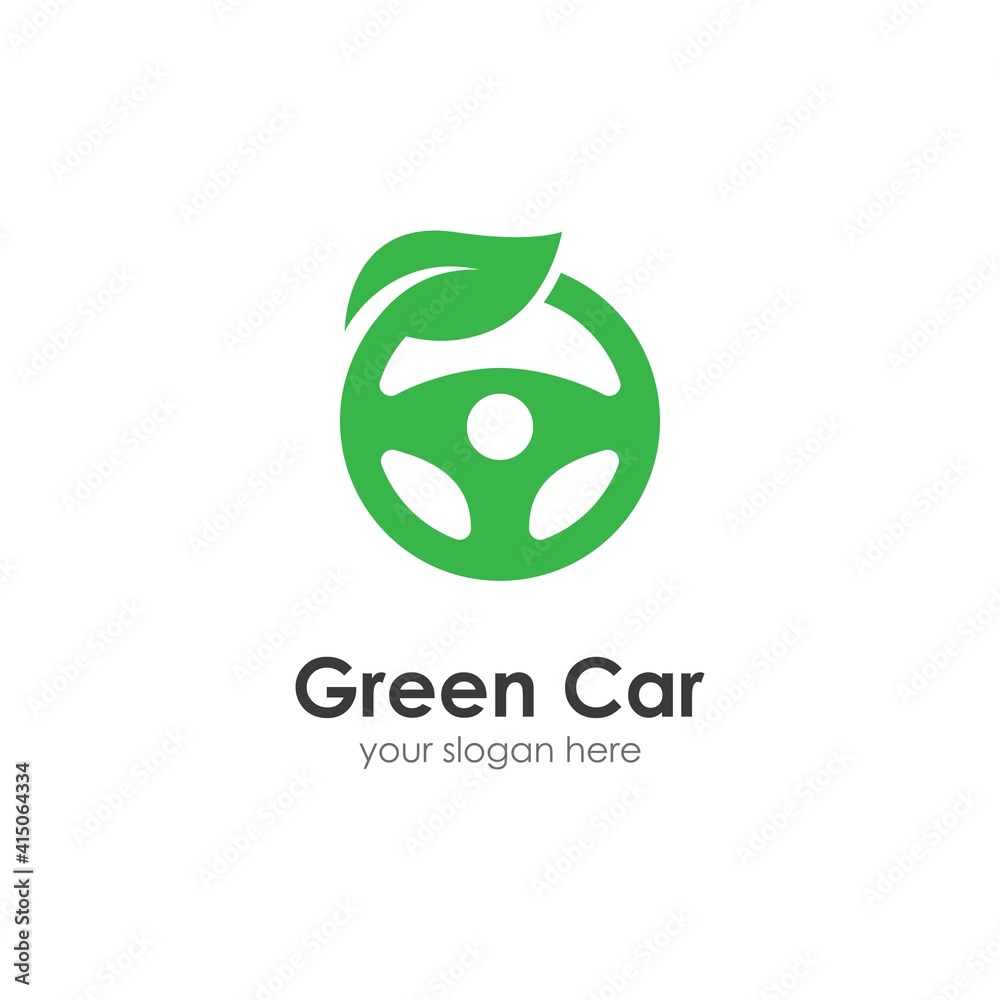 Steering wheel green car Stock Vector Adobe Stock